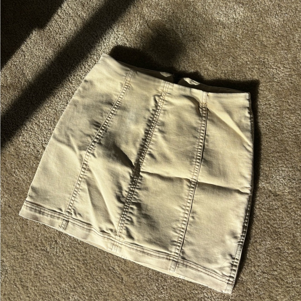 Free People Beige Mini Skirt